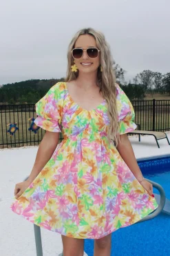 Lime Orange Sweetheart Neckline Dress<Allie Lynn's Boutique New