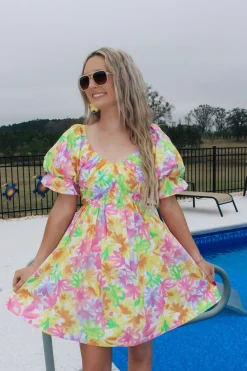 Lime Orange Sweetheart Neckline Dress<Allie Lynn's Boutique New