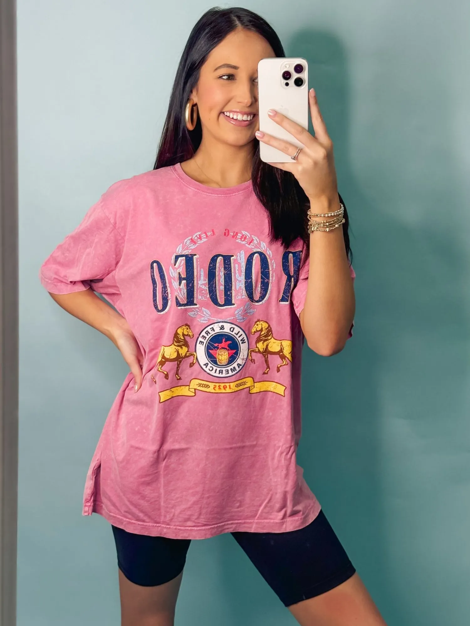 Long Live Rodeo Vintage Graphic Tee "Pink"<Allie Lynn's Boutique Cheap