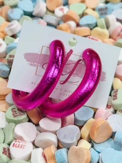 Metallic Hoops "Fuchsia"<Allie Lynn's Boutique Online
