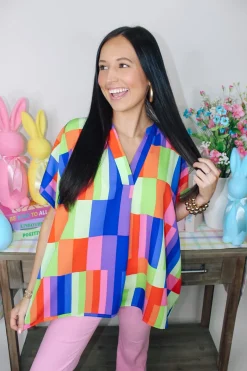 Multi Colorblock Oversized Top<Allie Lynn's Boutique Cheap