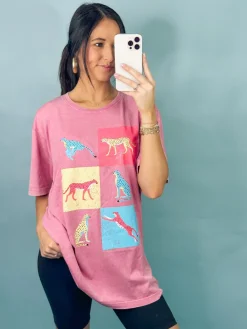 Multi Leopards Pop Art Graphic Tee<Allie Lynn's Boutique Online