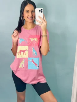 Multi Leopards Pop Art Graphic Tee<Allie Lynn's Boutique Online