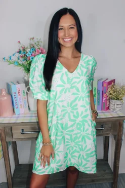 Neon Mint Mini Dress<Allie Lynn's Boutique Outlet