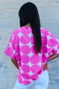 On The Dot Top "Pink"<Allie Lynn's Boutique Flash Sale