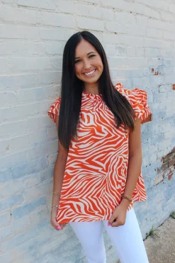 Orange Zebra Top<Allie Lynn's Boutique Online