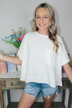 Oversized Washed Crop Top 