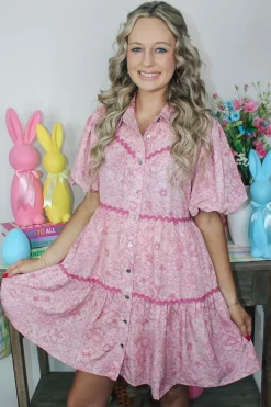 Pink Paisley Dress<Allie Lynn's Boutique Fashion