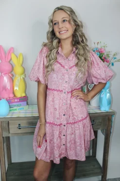 Pink Paisley Dress<Allie Lynn's Boutique Fashion