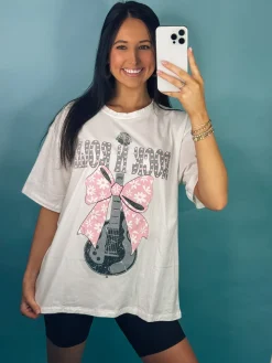 Puff Ribbon Rock N Roll Graphic Tee<Allie Lynn's Boutique Cheap