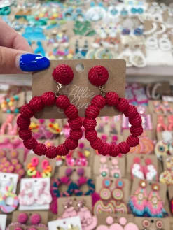 Red Circle Earrings<Allie Lynn's Boutique Online