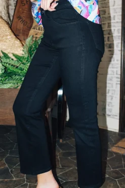 Risen Mid-Rise Ankle Bootcut Jeans "Black"<Allie Lynn's Boutique Shop