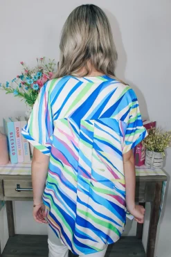 Royal Blue Abstract Top<Allie Lynn's Boutique Discount