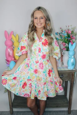 Scallop Lace Trim Poplin Dress<Allie Lynn's Boutique Hot