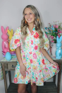 Scallop Lace Trim Poplin Dress<Allie Lynn's Boutique Cheap