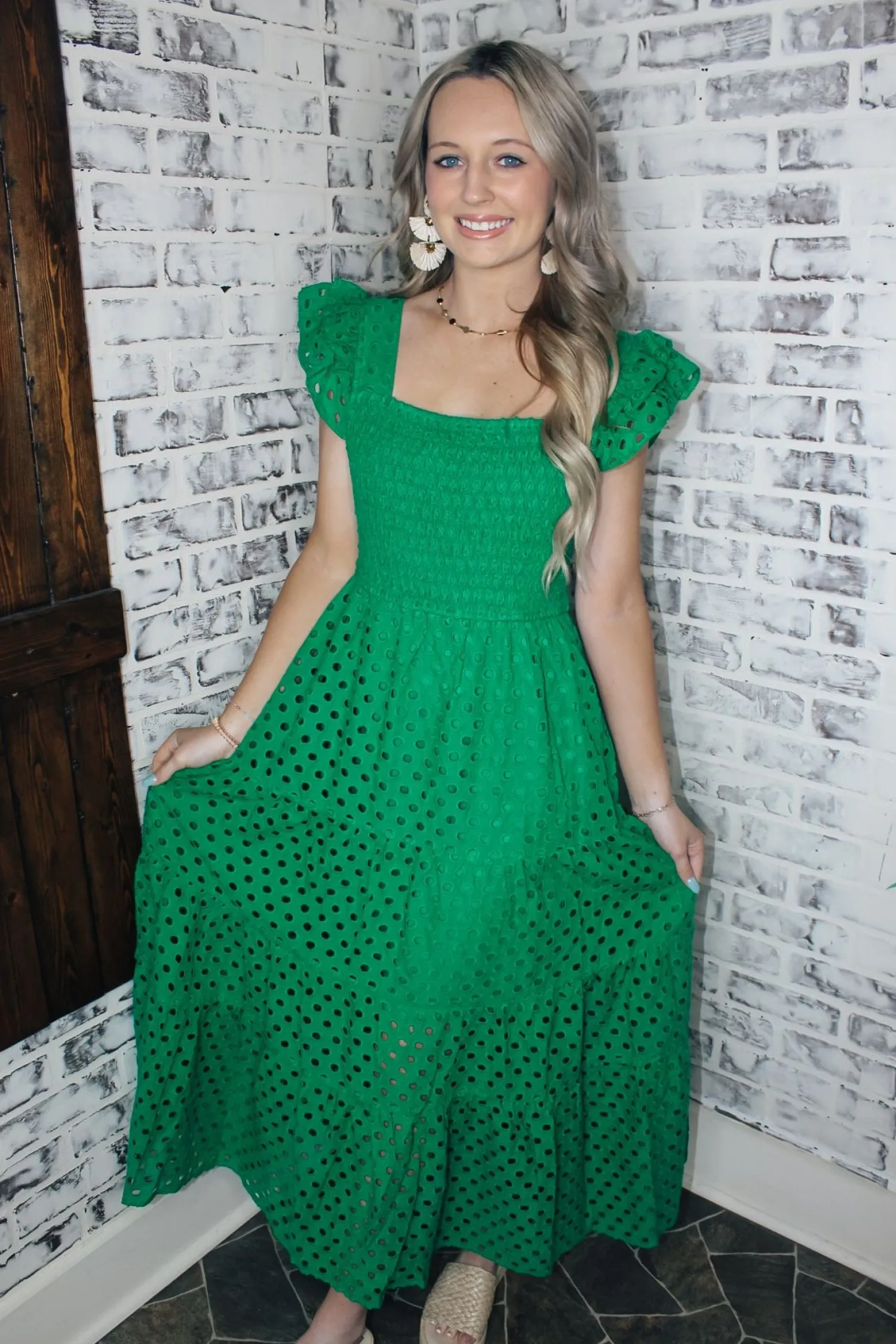 Spring Fling Midi Dress "Green"<Allie Lynn's Boutique Online