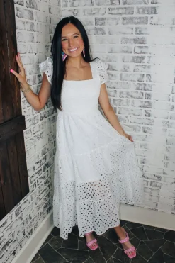 Spring Fling Midi Dress "White"<Allie Lynn's Boutique Store