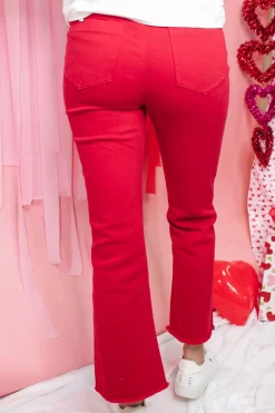 Stretchy Wide Leg Pants "Red"<Allie Lynn's Boutique Flash Sale