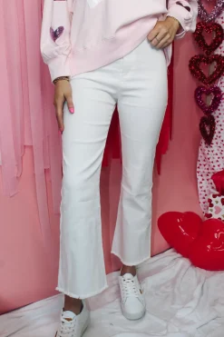 Stretchy Wide Leg Pants "White"<Allie Lynn's Boutique Online