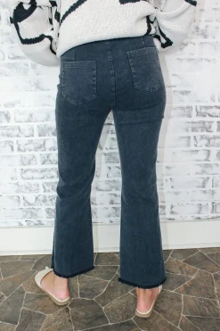 Stretchy Wide Leg Pants "Washed Black"<Allie Lynn's Boutique Best