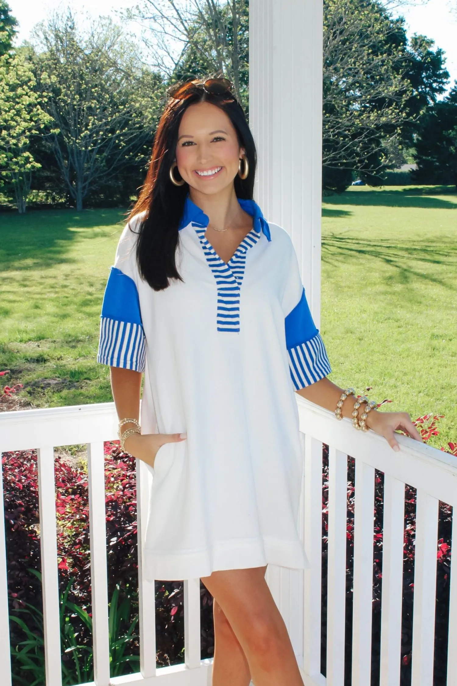 Stripe/Colorblock Mini Dress<Allie Lynn's Boutique Hot