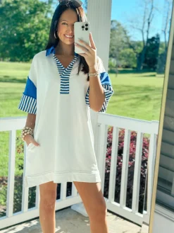 Stripe/Colorblock Mini Dress<Allie Lynn's Boutique Hot