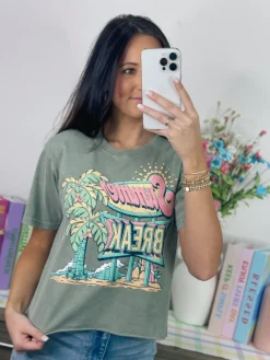 Summer Break Cropped Graphic Tee<Allie Lynn's Boutique Discount