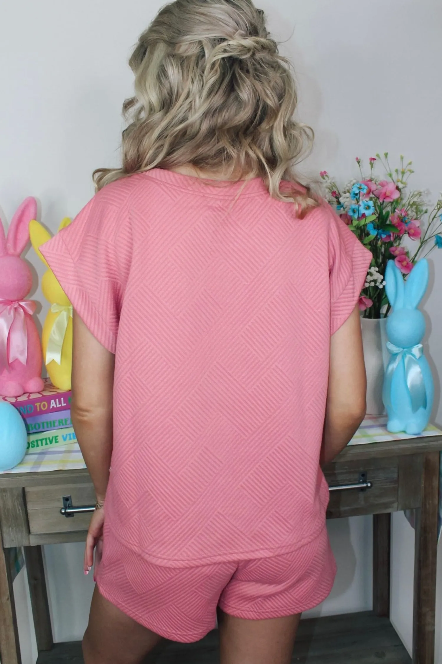 Textured Coral Pink Set<Allie Lynn's Boutique Best Sale