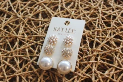 Three In One Earrings "Gold Pearl"<Allie Lynn's Boutique Best Sale