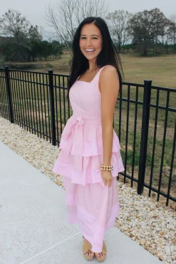 Tiered Baby Pink Dress<Allie Lynn's Boutique Fashion