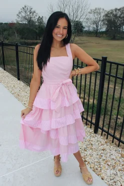 Tiered Baby Pink Dress<Allie Lynn's Boutique Cheap