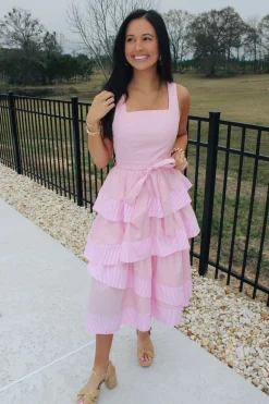 Tiered Baby Pink Dress<Allie Lynn's Boutique Cheap