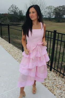 Tiered Baby Pink Dress<Allie Lynn's Boutique Cheap