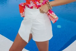 Twill Denim Skort "White"<Allie Lynn's Boutique Flash Sale