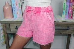 Washed Gauze Comfy Shorts "Fuchsia"<Allie Lynn's Boutique Shop