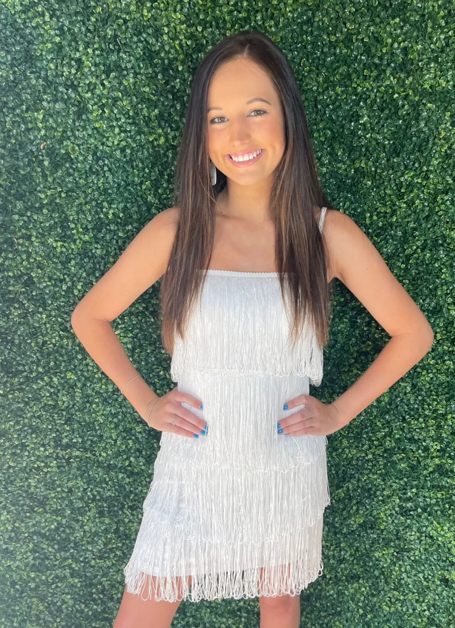 White Cami Fringe Flapper Dress<Allie Lynn's Boutique Shop