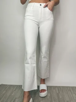 White Cropped Flares<Allie Lynn's Boutique Online