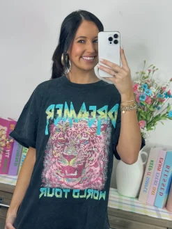 World Tour Leopard Graphic Tee "Black"<Allie Lynn's Boutique Sale